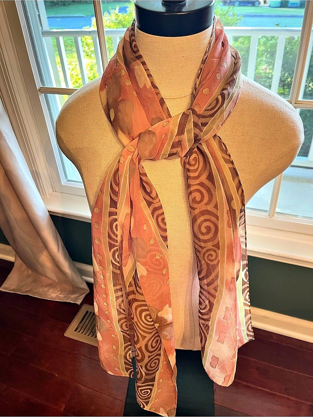 Accessory Street Floral Scarf in Pink & Brown Like New